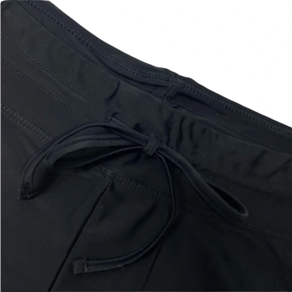 Black Athletic Shorts Tie Waist Gym Running Track Shorts Size 12 Medium Large